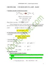 Giáo án Chương XIII Cân bằng ion của Axít  Bazơ